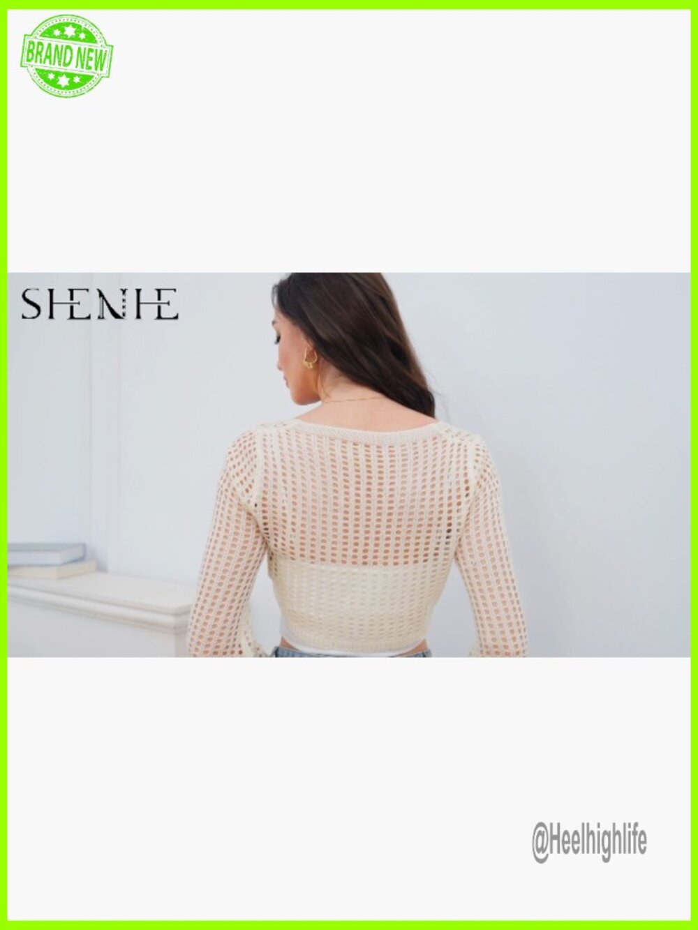 Crochet Tie Front Cardigan Boho Bell Long Sleeve Lightweight Cover Up - Picture 6 of 6